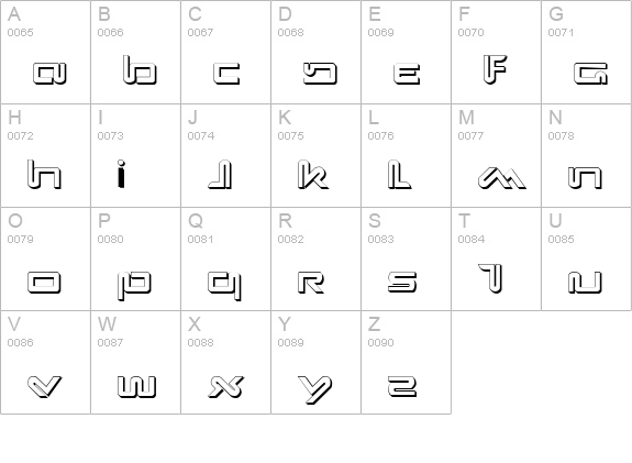 Xephyr Shadow uppercase A-Z preview
