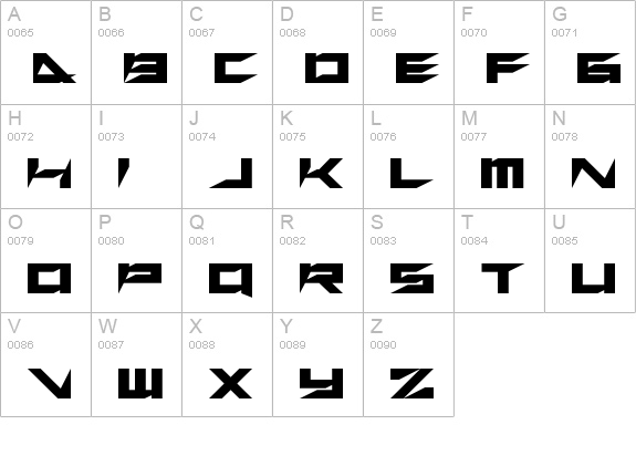 Xero's Retreat uppercase A-Z preview