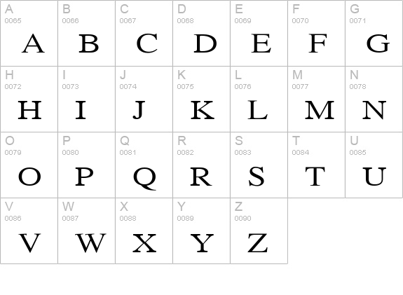 Xerox Serif Wide uppercase A-Z preview