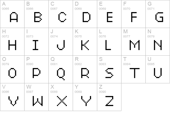 XERXES-ELEVEN uppercase A-Z preview