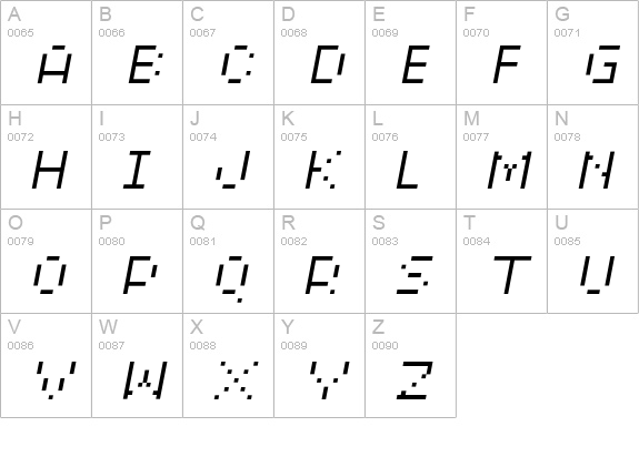 XERXES-ELEVENALTOBLIQUE uppercase A-Z preview