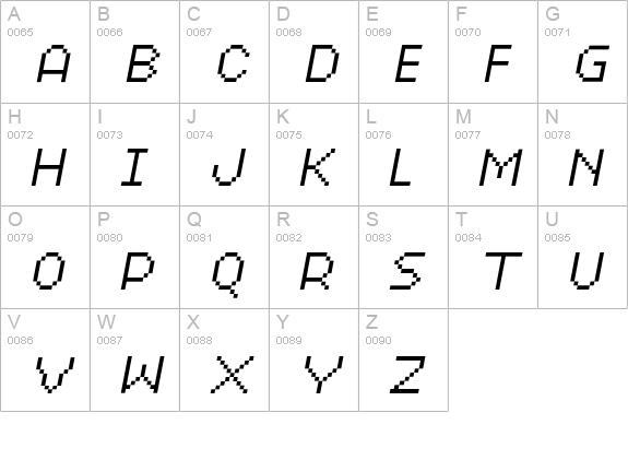 XERXES-ELEVENOBLIQUE uppercase A-Z preview