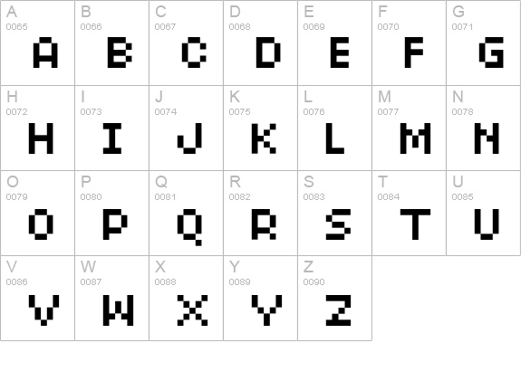 XERXES-SIX uppercase A-Z preview