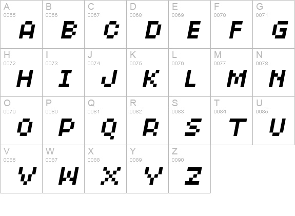 XERXES-SIXOBLIQUE uppercase A-Z preview