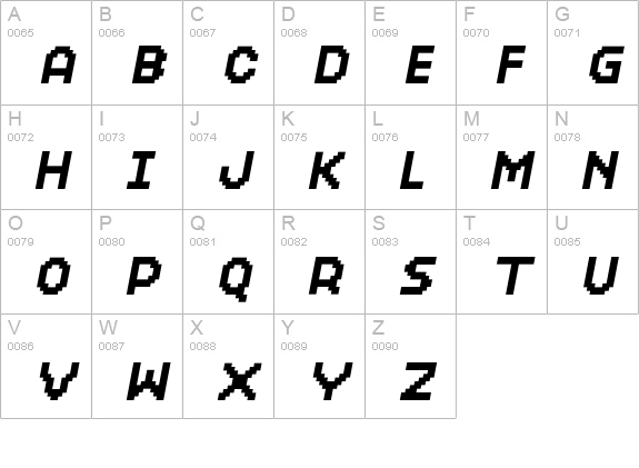 XERXES-TWELVEOBLIQUE uppercase A-Z preview