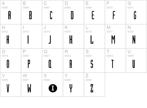 XFiles uppercase A-Z preview