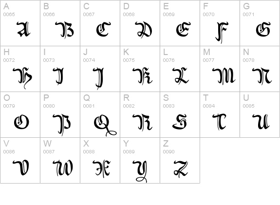XiBeronne uppercase A-Z preview