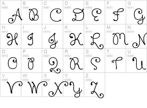 Xiomara uppercase A-Z preview