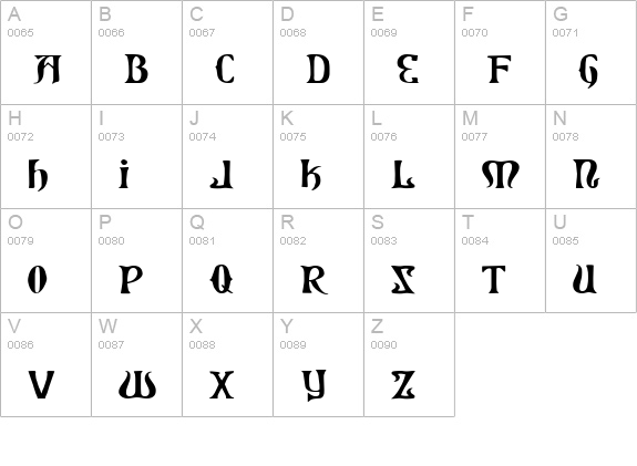 Xiphos Expanded uppercase A-Z preview