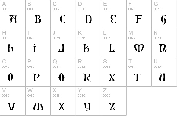 Xiphos Expanded Light uppercase A-Z preview