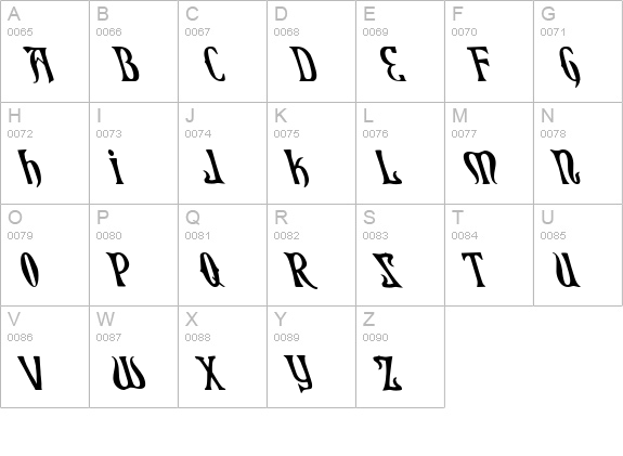 Xiphos Leftalic uppercase A-Z preview