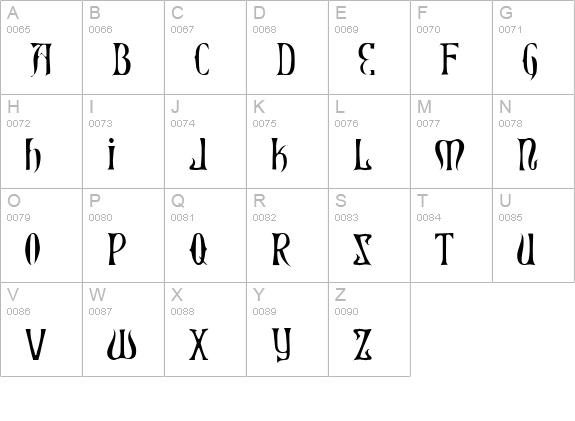 Xiphos Light uppercase A-Z preview