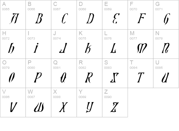 Xiphos Light Italic uppercase A-Z preview