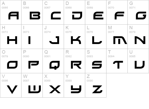 Xirod uppercase A-Z preview