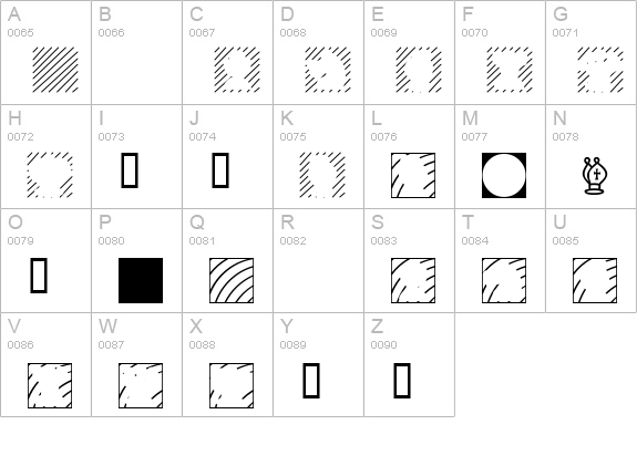 XKiddyChessFont uppercase A-Z preview