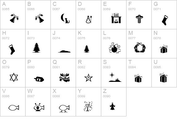 Xmas 97 uppercase A-Z preview