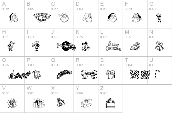 Xmas Clipart uppercase A-Z preview