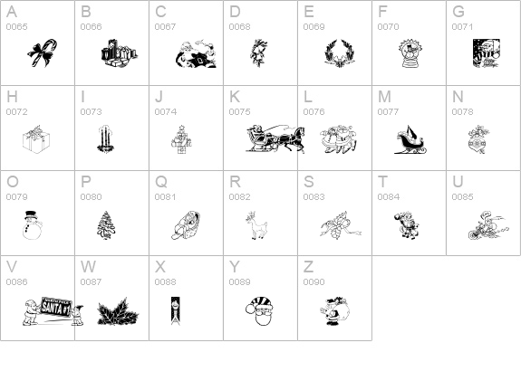 Xmas Clipart 2 uppercase A-Z preview