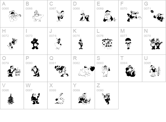 XmasBatzz uppercase A-Z preview