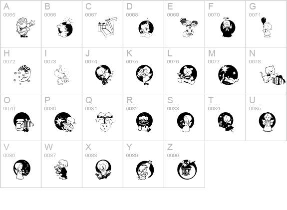 XmasPromotionsSymbols uppercase A-Z preview