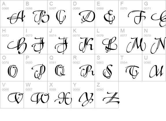 XmasTerpieceSwashes uppercase A-Z preview