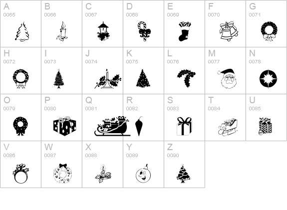 XmasTyme 1 uppercase A-Z preview