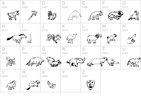 XMattsAnimalsOne uppercase A-Z preview