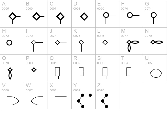 XMMPattern uppercase A-Z preview