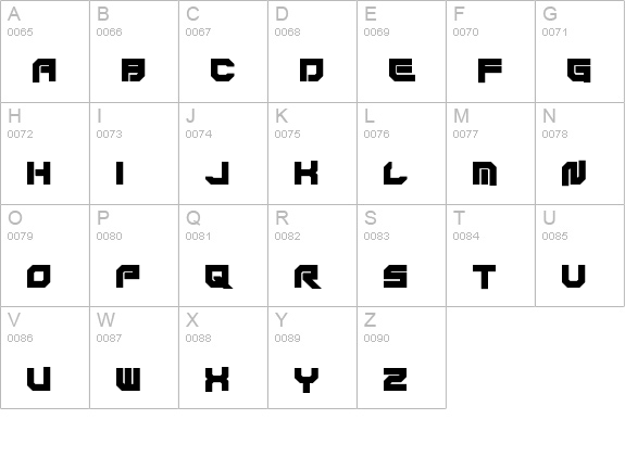 Xodohtro-Nu Regular uppercase A-Z preview