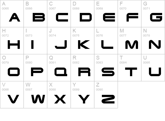 Xoireqe uppercase A-Z preview
