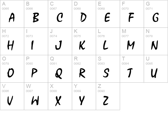 Xoxoxa uppercase A-Z preview
