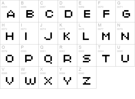 xpaider pixel explosion 01 uppercase A-Z preview