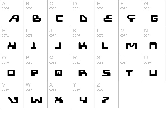 XPED Expanded uppercase A-Z preview