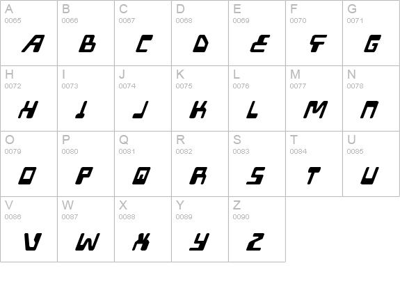 XPED Italic uppercase A-Z preview