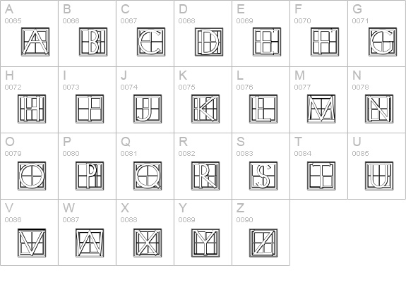 XperimentypoThree-B-Square uppercase A-Z preview
