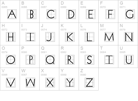 XperimentypoThree Squares uppercase A-Z preview