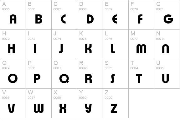 Xpress SF Bold uppercase A-Z preview