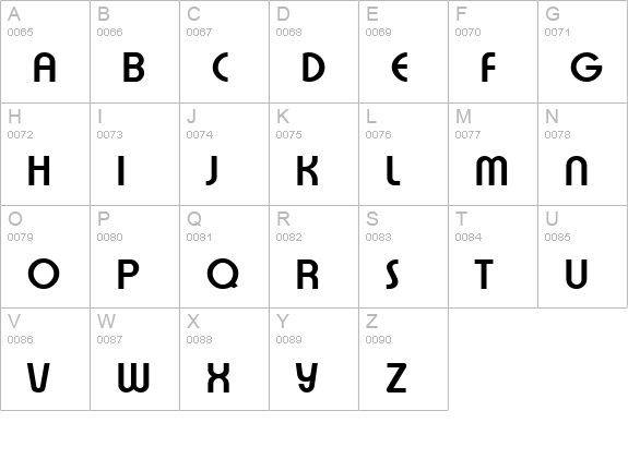 Xpressive Bold uppercase A-Z preview