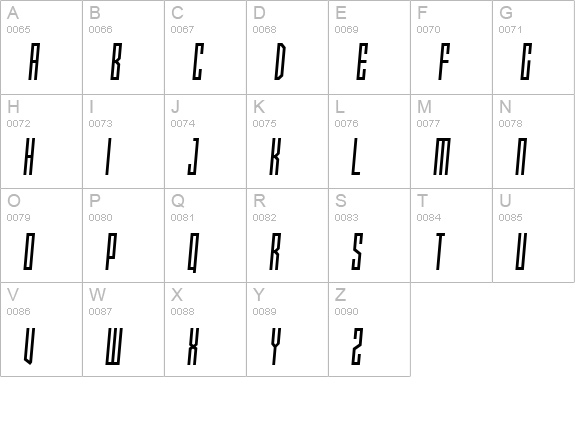 Xray Ted skew uppercase A-Z preview