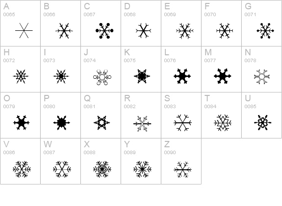 XSchneeFlakenTwo uppercase A-Z preview