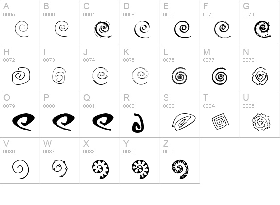 xspiralmental uppercase A-Z preview