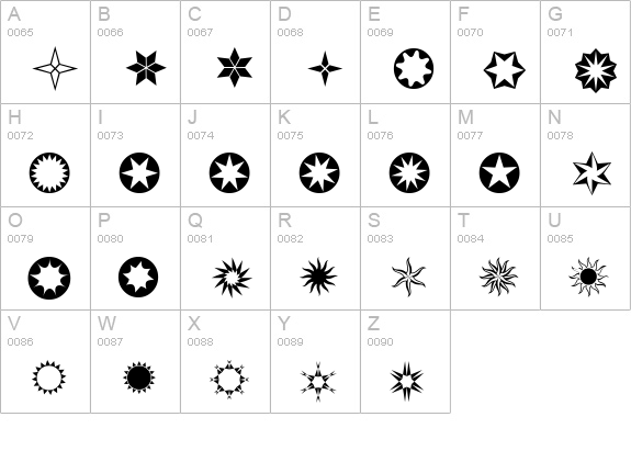 XStarPieces uppercase A-Z preview