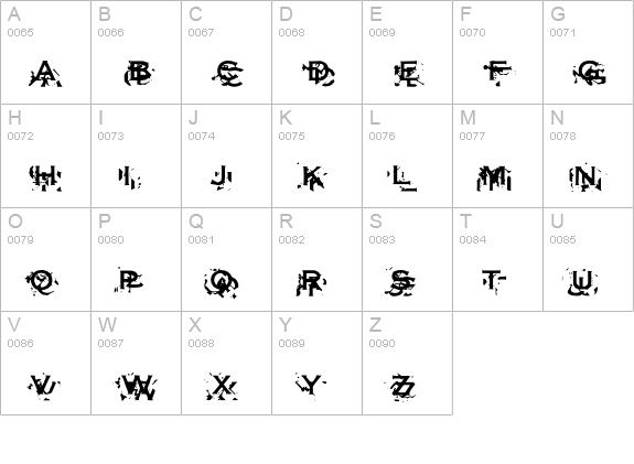 Xxonxxoff uppercase A-Z preview