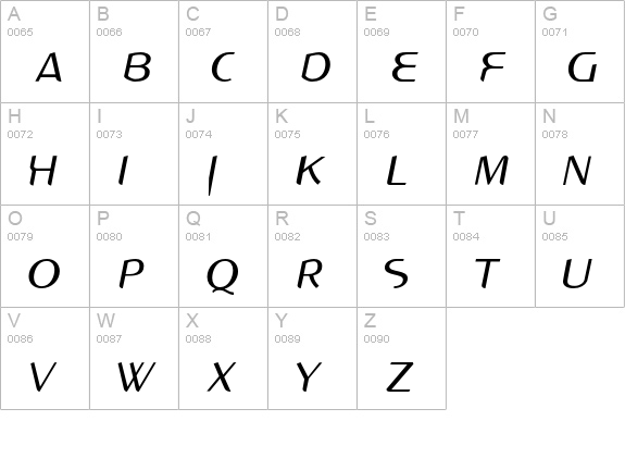 XYPERFORMULAIC-10R uppercase A-Z preview
