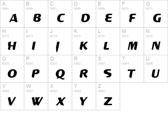 XYPERFORMULAIC-11RB uppercase A-Z preview