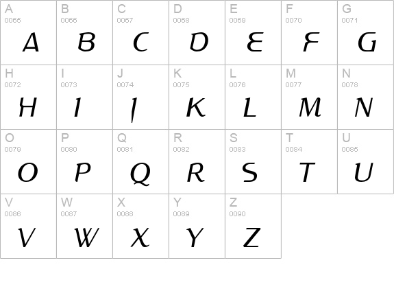 XYPERFORMULAIC-20S uppercase A-Z preview