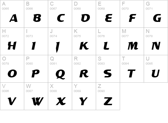 XYPERFORMULAIC-21SB uppercase A-Z preview