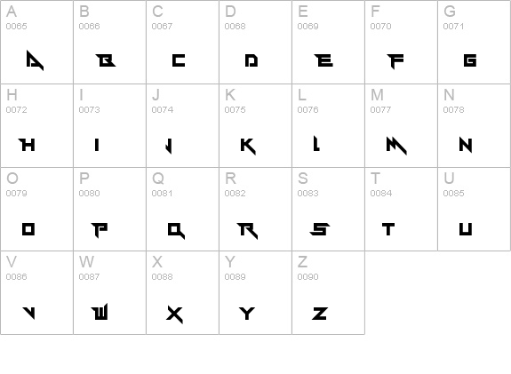 Y-Andermo Regular uppercase A-Z preview