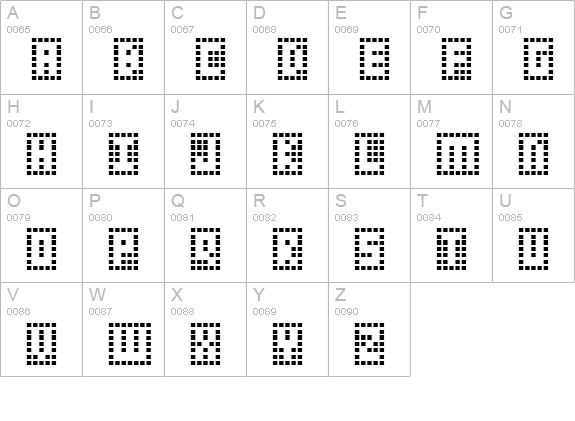 Y-Grid uppercase A-Z preview