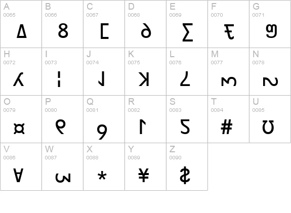 y2k uppercase A-Z preview